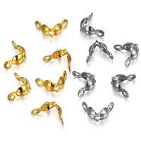 50 100pcs stainless steel ball chain connectors clasp calotte end crimps beads fastener for jewelry making diy accessories
