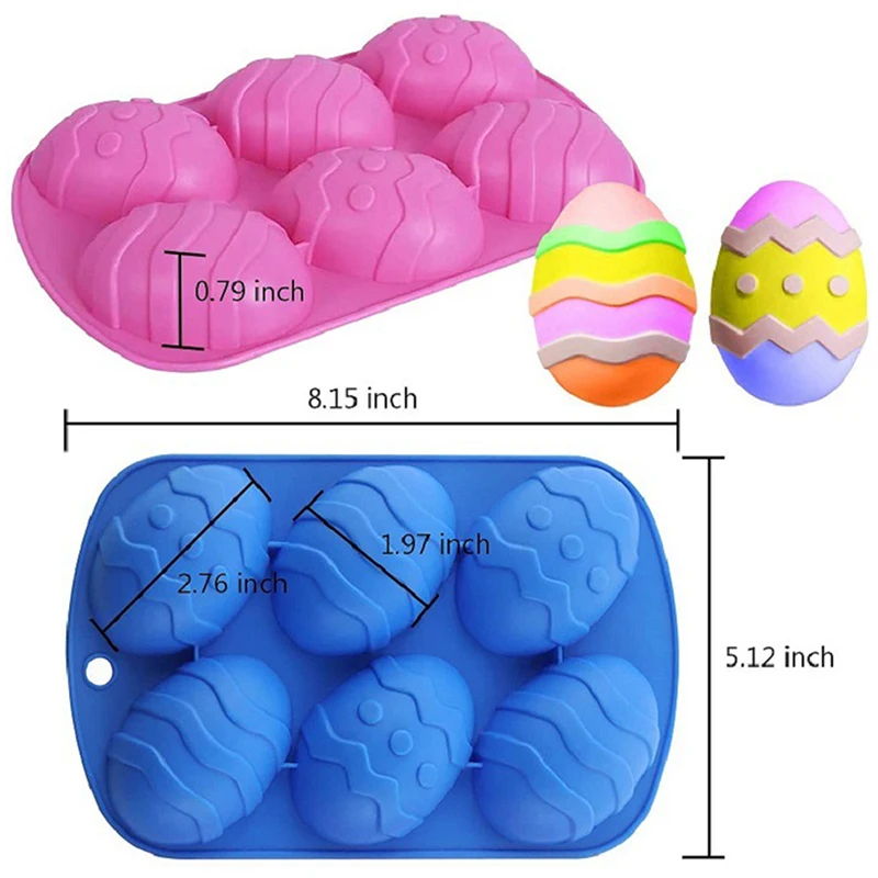 

Easter Egg Shape Chocolate Silicone Mold 6 Cavity Cake Soap Dinosaur Egg Mould