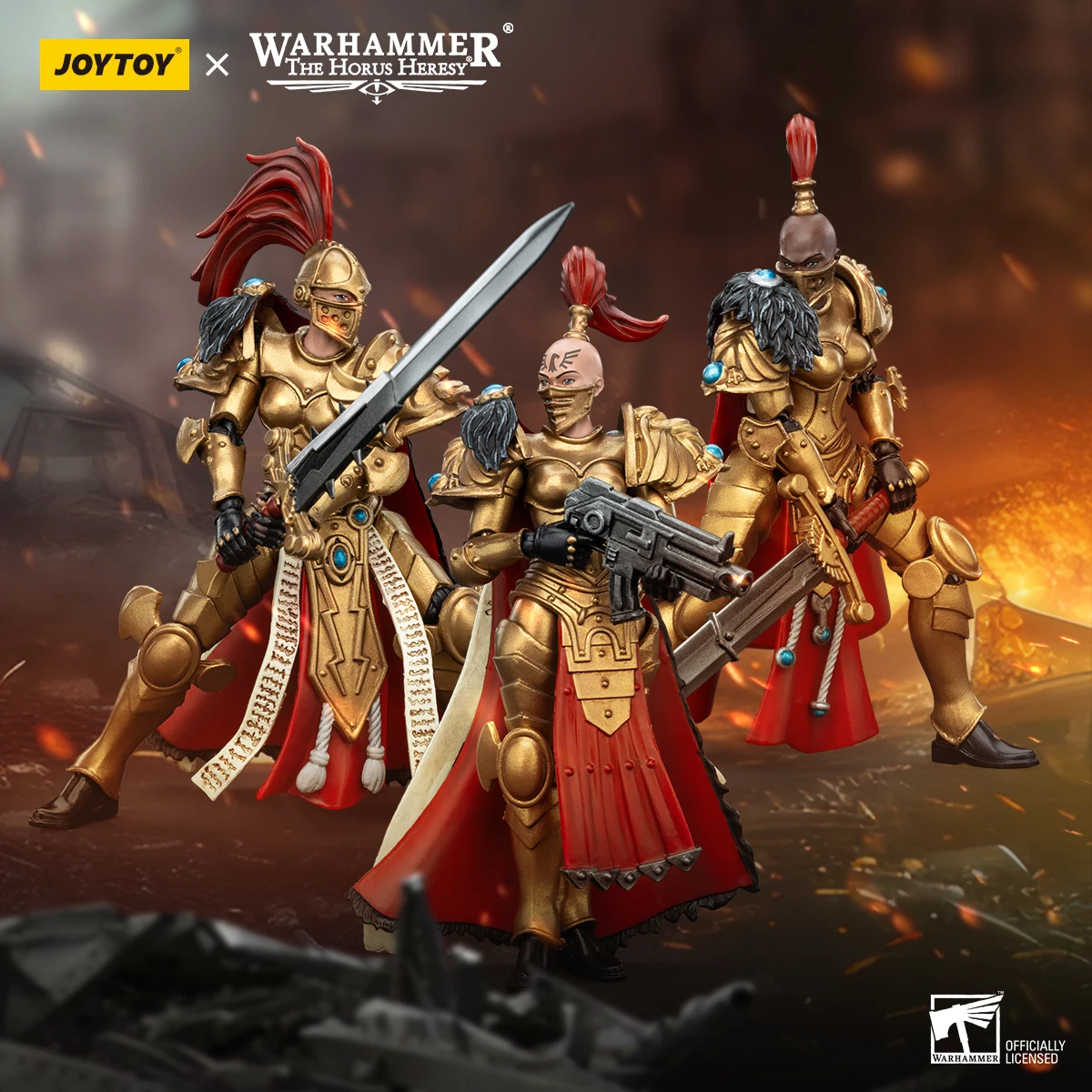 Фото [Предзаказ] JOYTOY Warhammer 30k 1/18 Фигурка Sisters of Silence Argent Lynx and White FalconsVigilator Cadre Новое поступление №3