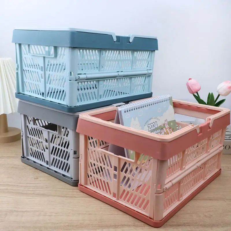 Портативная складная корзина для пикника пластиковый каркас с ручкой хранения