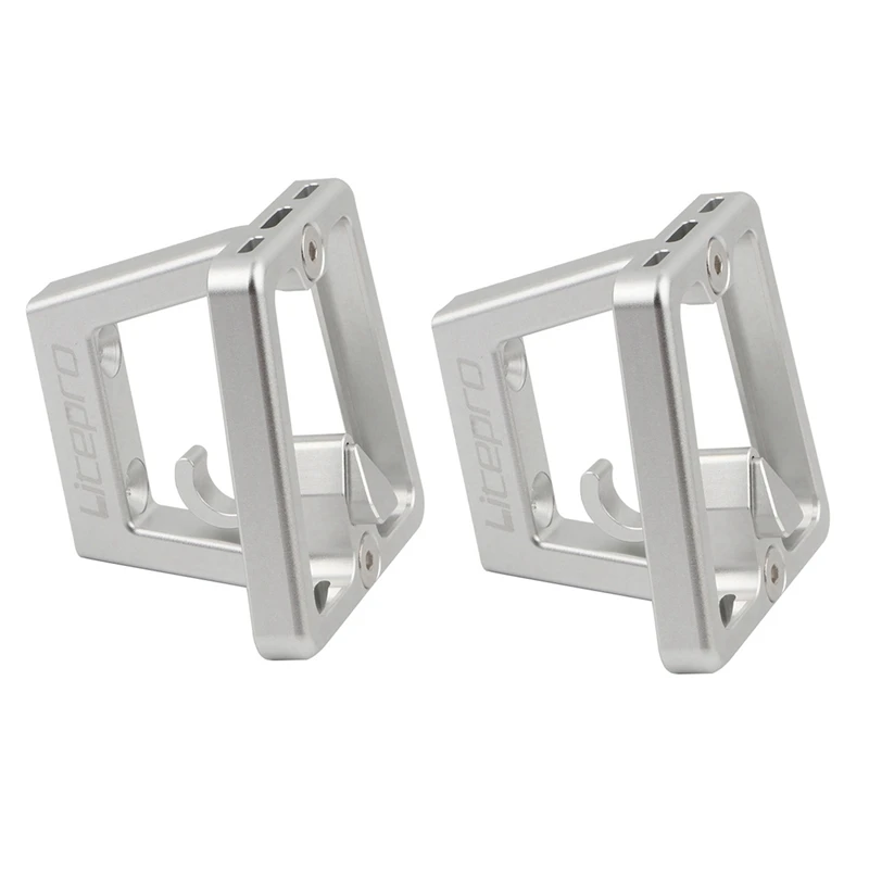 

2X Litepro Front Carrier Cycling Parts For Brompton Pig Nose Panniers Block Bracket Bag Racks Folding Bike-Silver