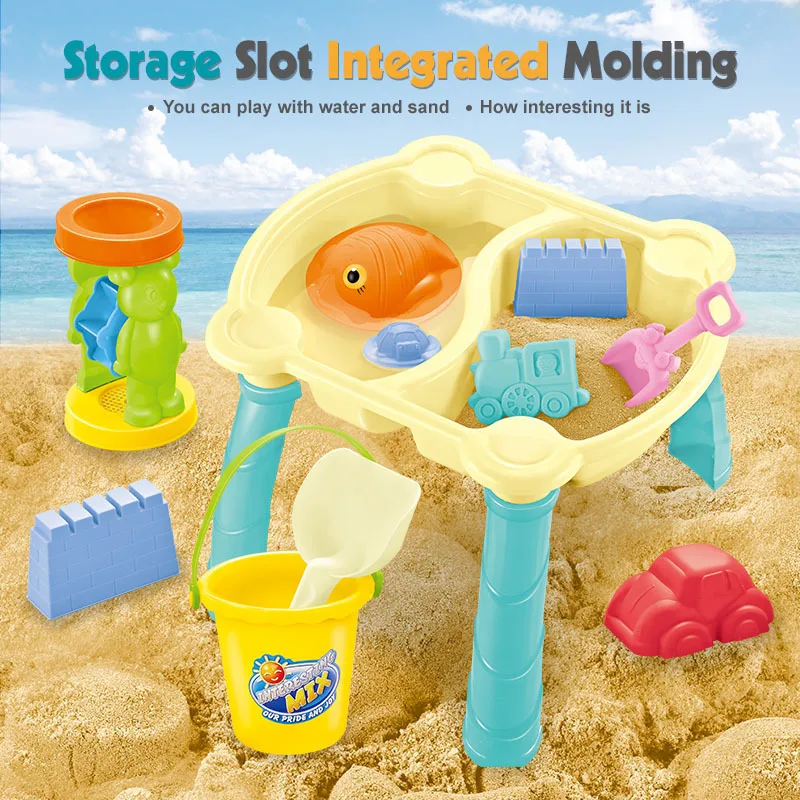 

Детские пляжные настольные игрушки, детские игрушки для игр в воде, набор песочницы, ведро для песка, летние игрушки для пляжа, игра в песчан...