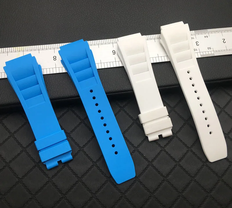 Watch Bracelet For Richard Mille RM055 011 Nature Soft Silicone Rubber Waterproof Watch Strap Watch Accessories Watch Band Chain