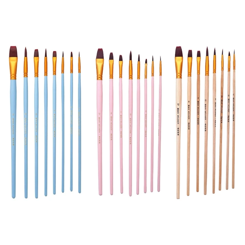 

8PCS Professional Paintbrush Artist Paint Brushes Artist Art Set for Canvas Rock Watercolor Gouache Acrylic Painting