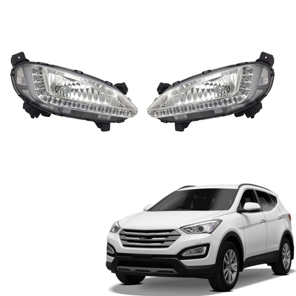 Автомобильные прасветодиодный ДХО противотуманные фары для Hyundai Santa Fe IX45 2013-2017