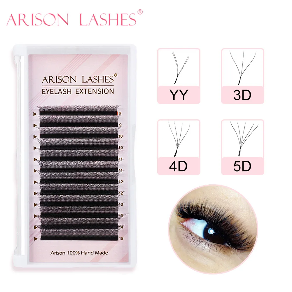 Ресницы ARISON W 5D/4D/3D для наращивания ресниц Easy Fan YY, готовые объемные натуральные Мягкие Накладные ресницы для логотипа заказчика