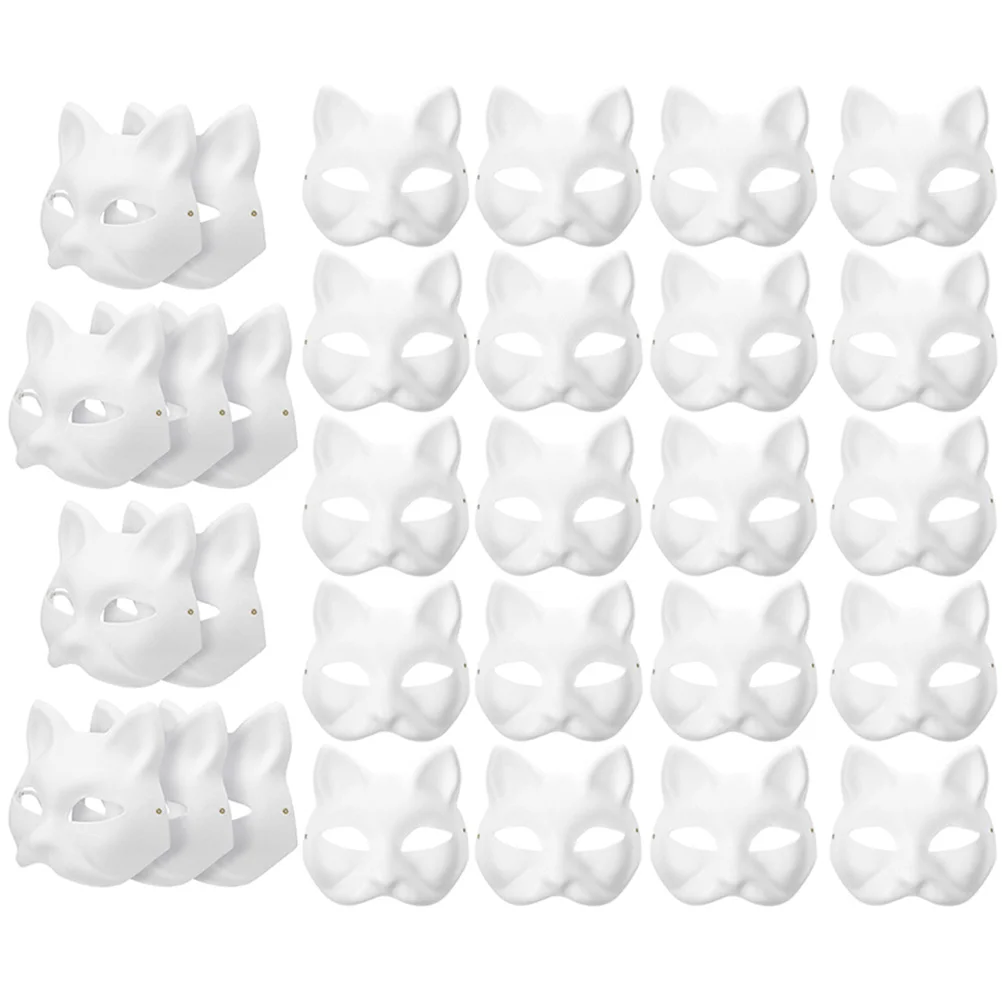 

30 Pcs Blank Men Women Halloween Mask Paper Masquerade Costume Cosplay Accessory