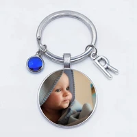 2019 personalized photo 8 color crystal 26 letter babys handmade custom keychain photo dad mom grandparents love a gift jewel