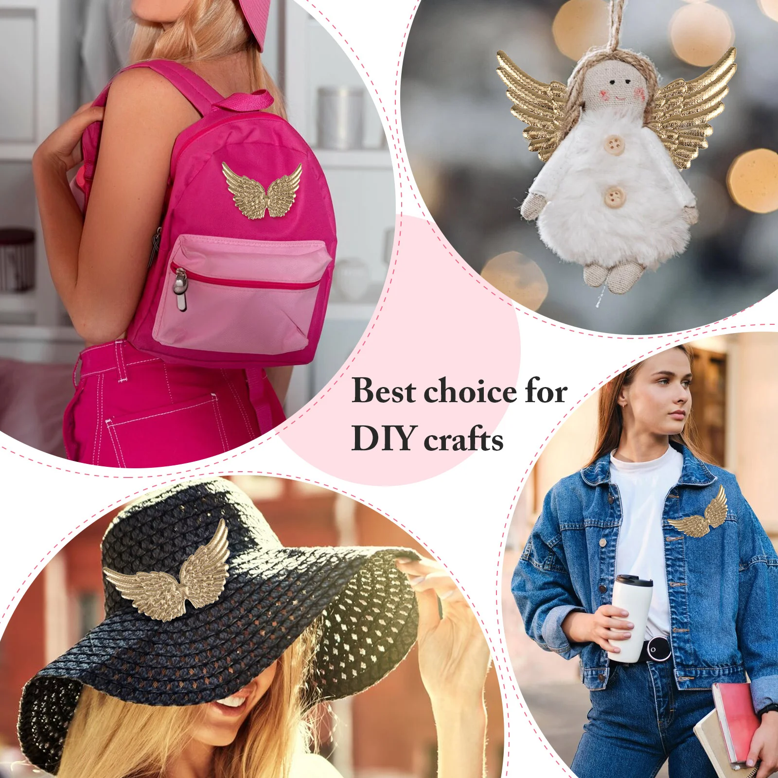 12 шт. костюмы для взрослых с крыльями феи девочек декоративное ожерелье Золотой