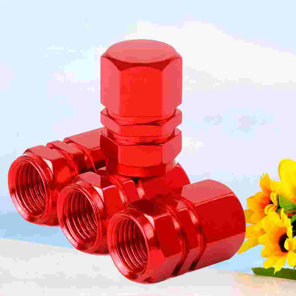 

4 Pcs Rustless Practical Aluminum Alloy Car Tire Valve Stem Caps Round Style Tire Valve Cover