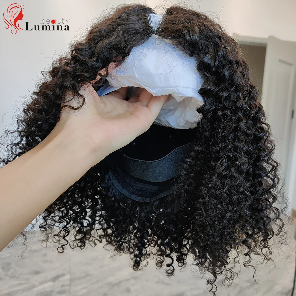 V Part Human Hair Wigs Kinky Curly Bob Wig Preplucked With Baby Hair Short Bob Human Hair Wigs Remy Hair T Part Wigs 8-14inches