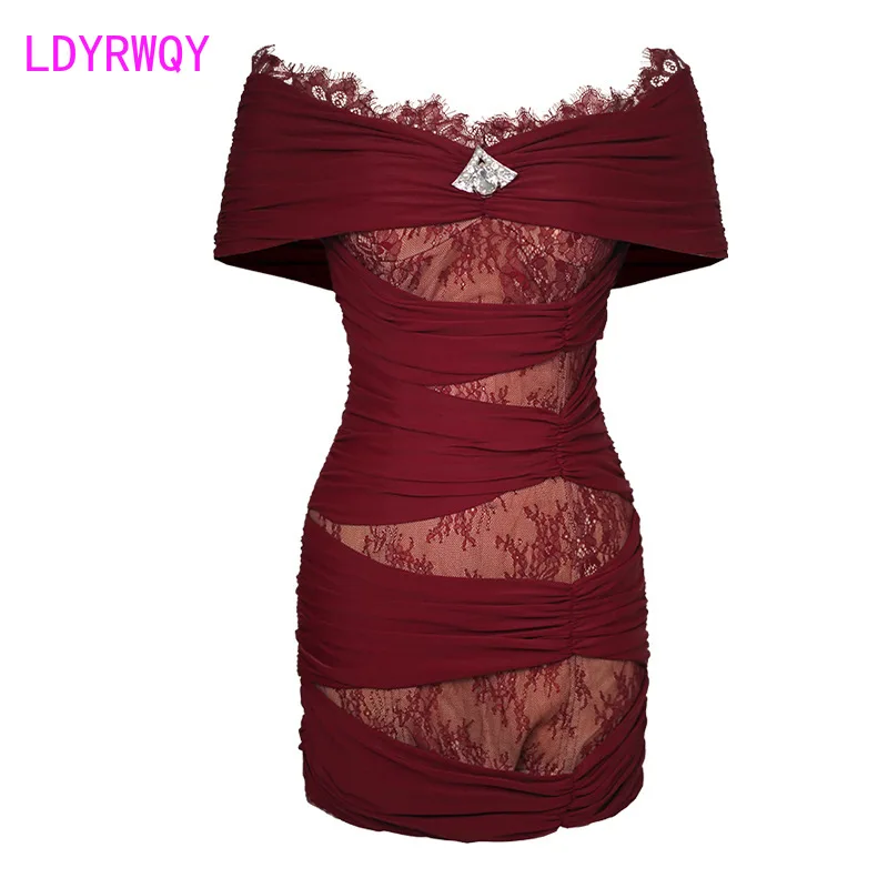 Красное Кружевное платье на одно плечо для маленькой девочки