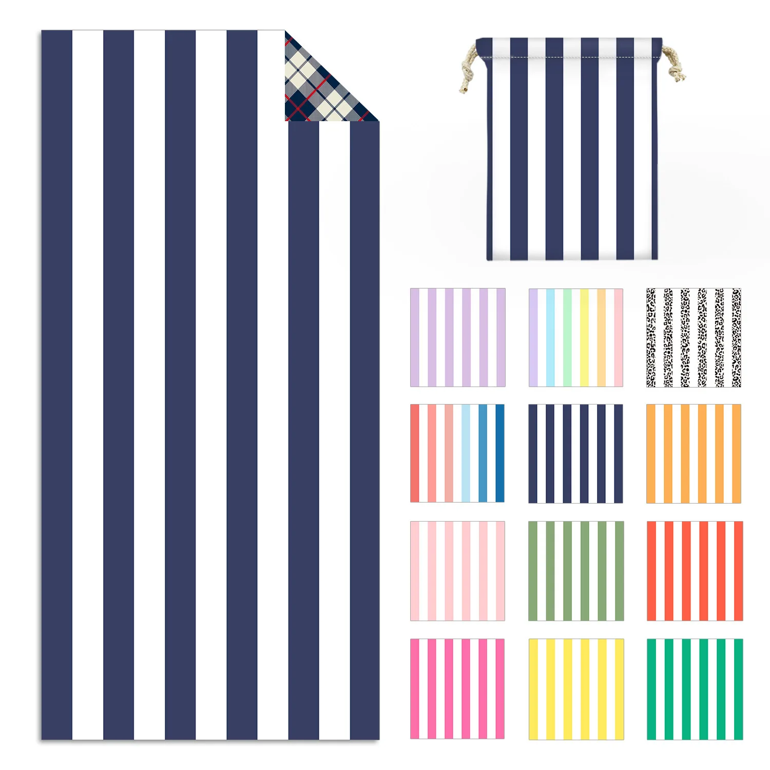 Лидер продаж новое многофункциональное пляжное полотенце в полоску с цифровым