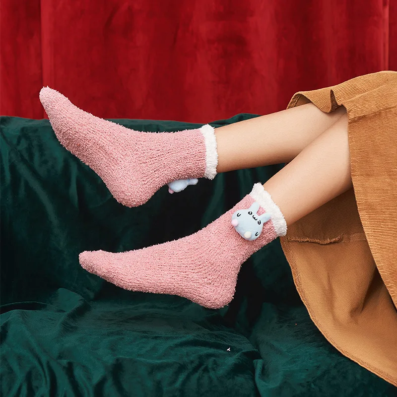 

Новые кашемировые носки, женские зимние хлопковые носки с мультяшным рисунком в стиле Харадзюку, мягкие носки, подарок для женщины, Сокс для...