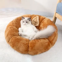winter warm cat bed blanket round flower pet house thick cat sleeping pad cat supplies carpet cushion bed for medium dog cats