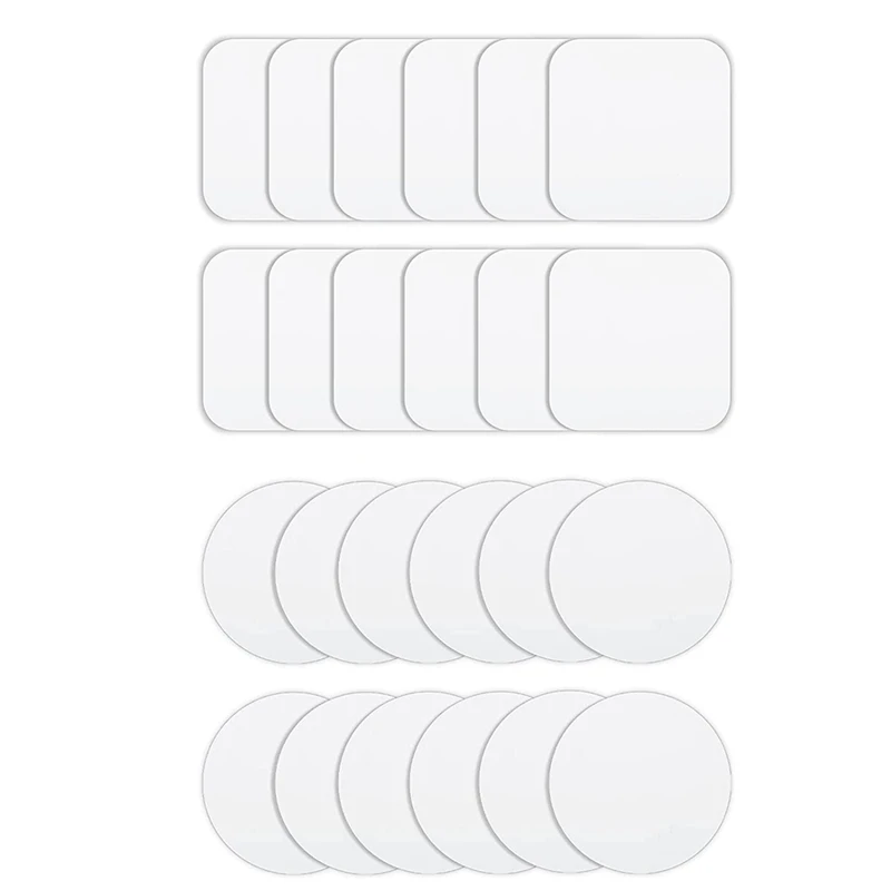 

24 Pcs Sublimation Blank Refrigerator Magnets DIY Decorative Magnets Heat Transfer Magnets Round And Square