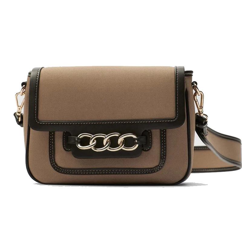 

2022 Autumn and Winter New Female Bag Color Matching Chain Shoulder Strap Saddle Bag Fashion All-match Single Small Square Bag