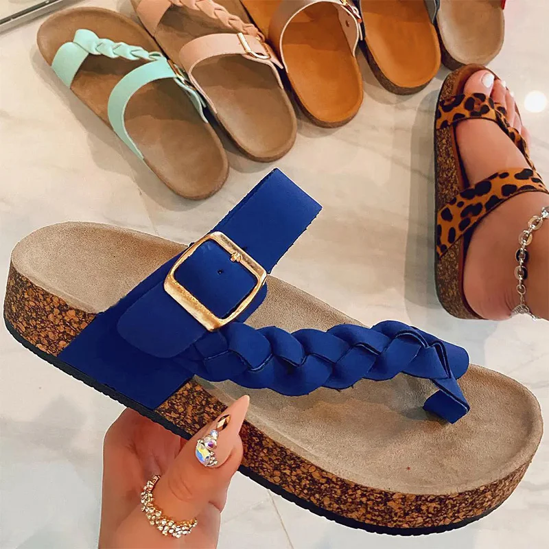 

2022 Summer Women Sandals Peep Toe Platform Shoes Breathable Sandals Retro Female Slippers Non-Slip Plus Size Zapatillas Mujer