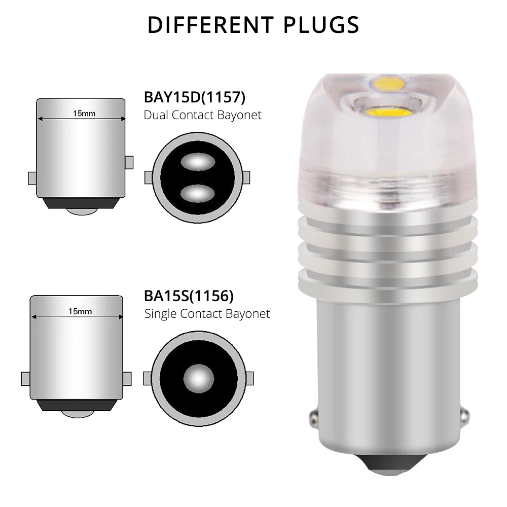 1pc Universal 1157 BAY15D Car Dome Led White Red Strobe Lamp 5630 3SMD Brake Reverse Turn Signal Tail Flashing Light 12V - купить по