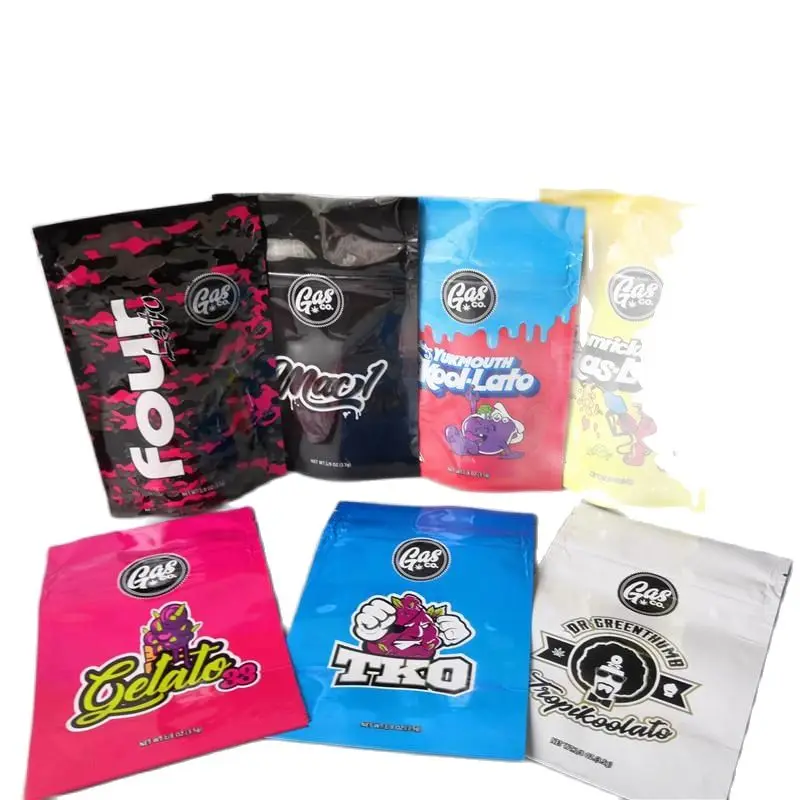 

100Pcs/Lot Gelato33 In stock Smell Proof Mylar Ziplock Stand up pouch Bags 3.5g Four lato Fast delivery Gasco Dr Green