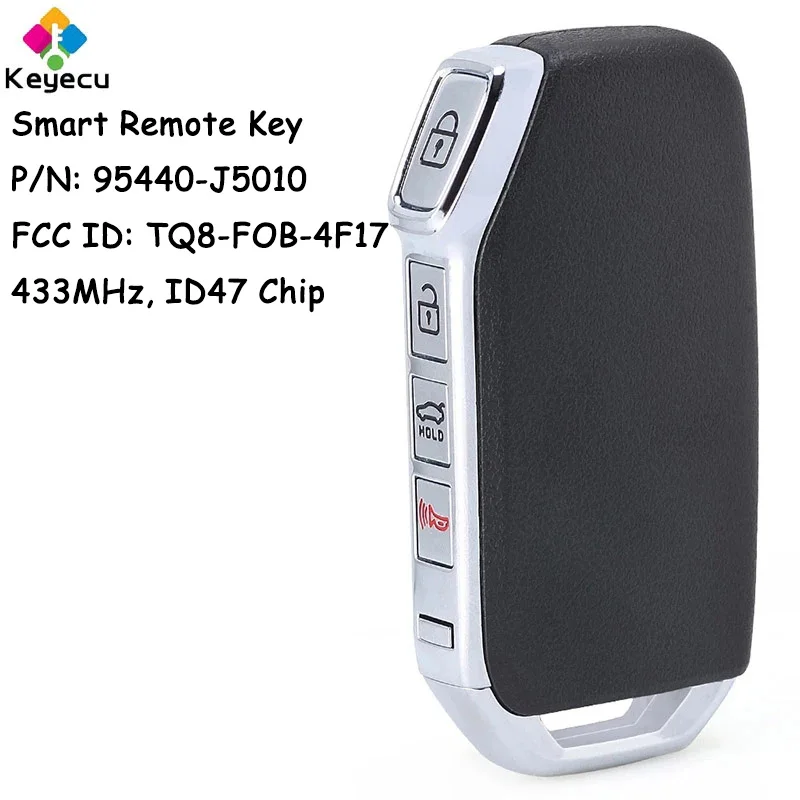 Умный пульт дистанционного управления KEYECU с 4 кнопками чип ID47 433 МГц для Kia Stinger 2019