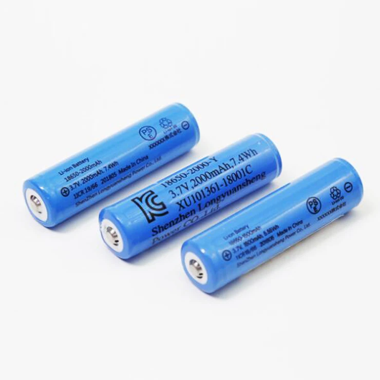 

High Quality 1pcs 3.7V 18650 2000mAH Lithiumion Rechargeable Battery with MSDS