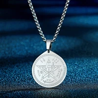 todorova minimalist stainless steel tetragrammaton charm pendant necklace for men vintage pentagram talisman jewelry gift