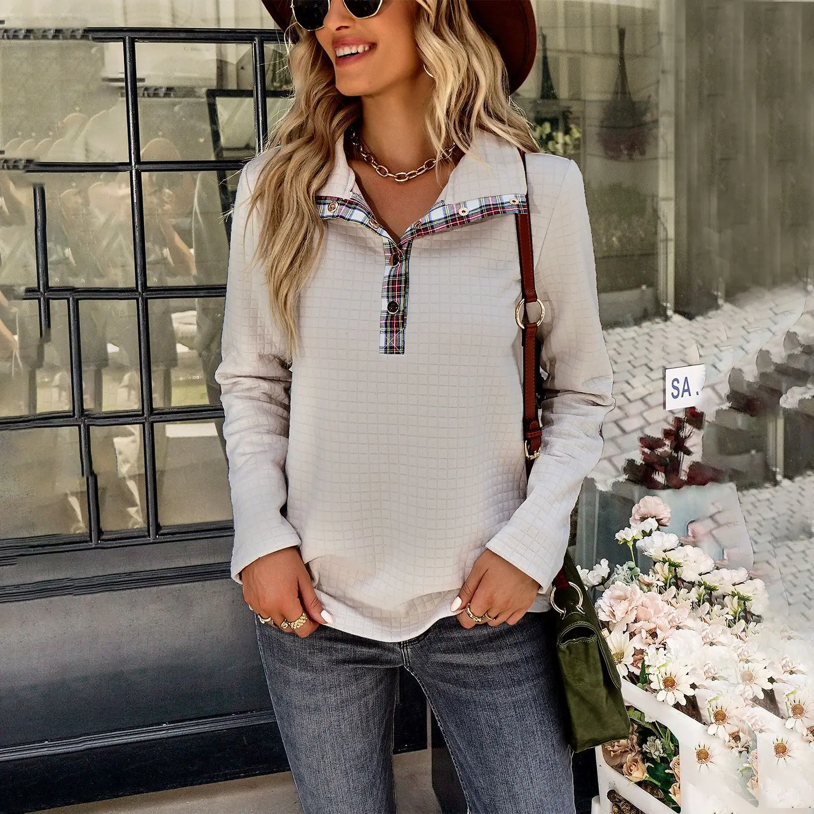 Solid Color Sweater 2022 Winter Temperament Stitching Polo Collar Loose Jacket Women's Top Winter Clothes Women