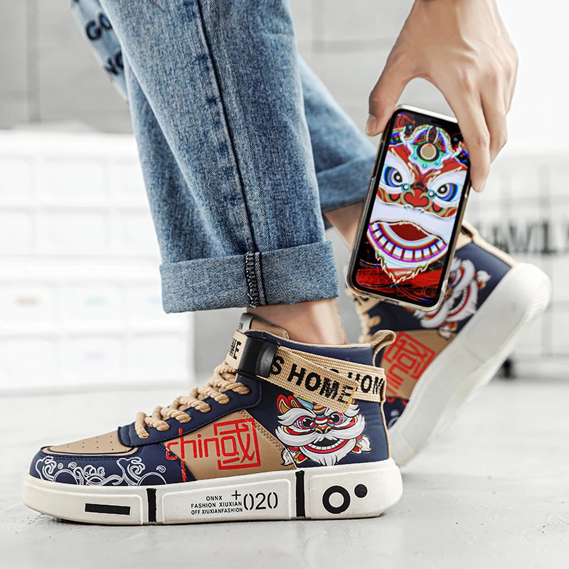 

Кроссовки мужские/женские, высокие кеды для скейтборда, уличные спортивные ботильоны, качественная обувь на плоской подошве для бега, осень-весна