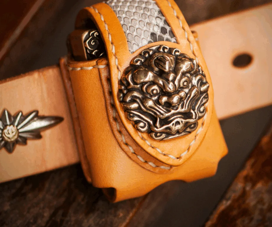 Роскошная сумка для зажигалки из натуральной кожи металлический портсигар с