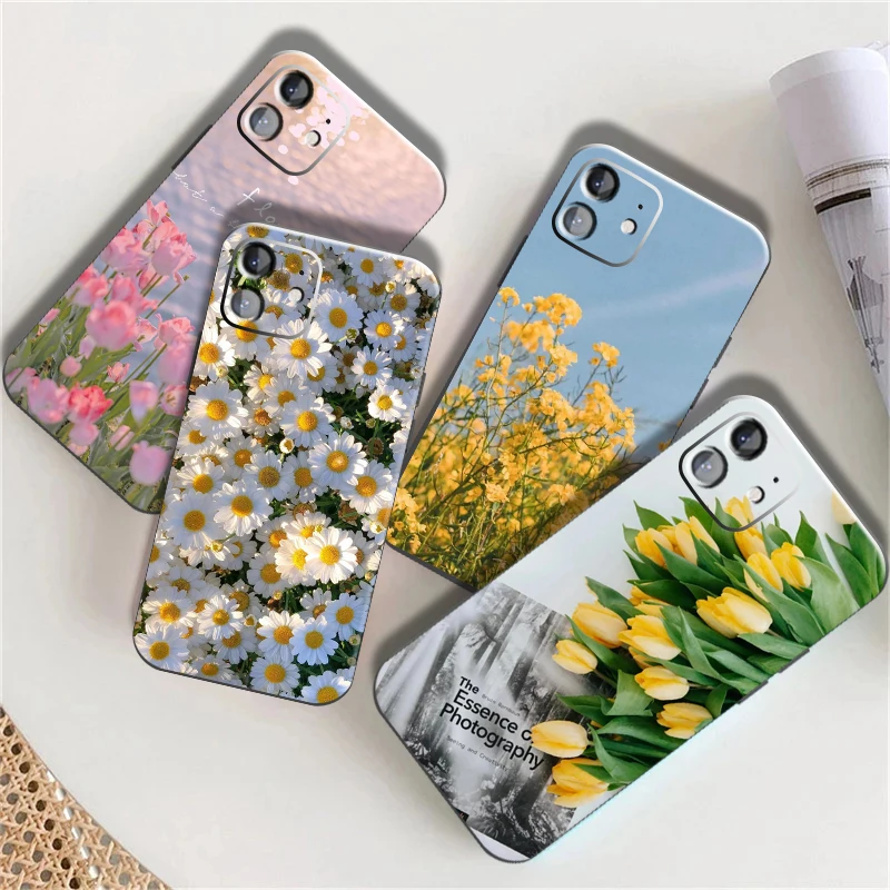 

Luxury Flower Phone Case For iPhone 12 Mini 11 13 Pro Max X XR XS Max 7 8 6 6s Plus 5 SE 2020 Soft Silicone Back Cover Funda