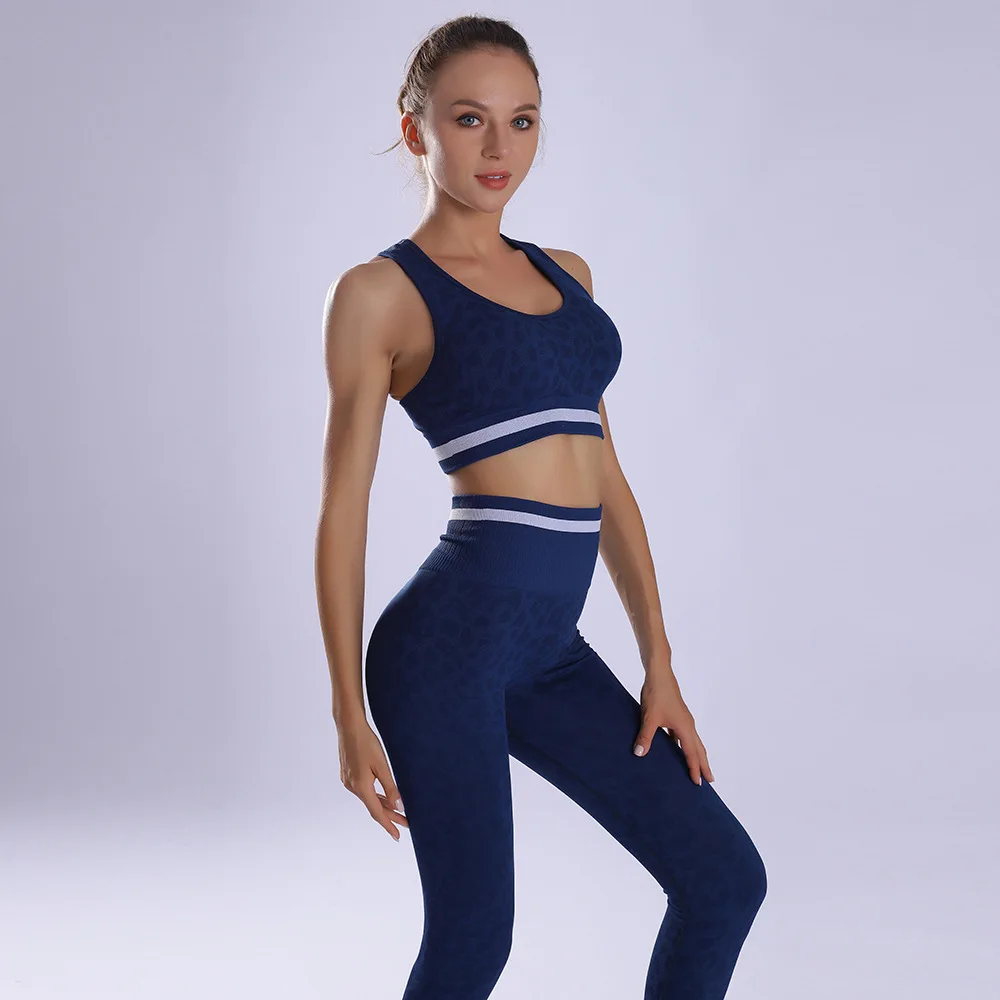 Leopard Print Yoga Set Women Clothing Quick Dry Women's Fitness Pants Sets Women Outfits Women’s Gym Pants Suit