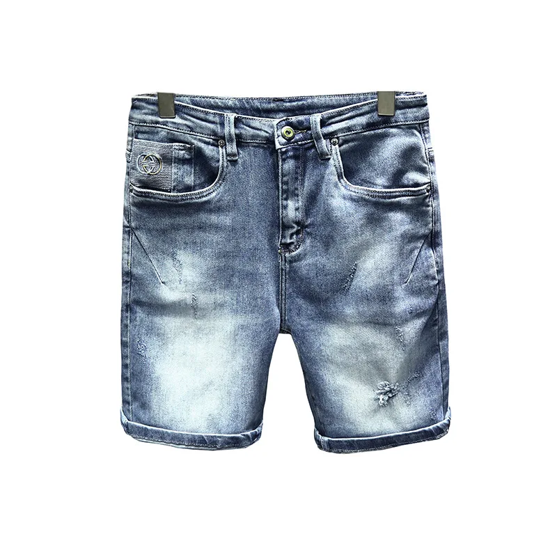 Men's Denim Pants Fashion Loose Wide Leg Jeans Casual Streetwear Printed Cross Trousers Pure Cotton Pants Baggy Men Jeans