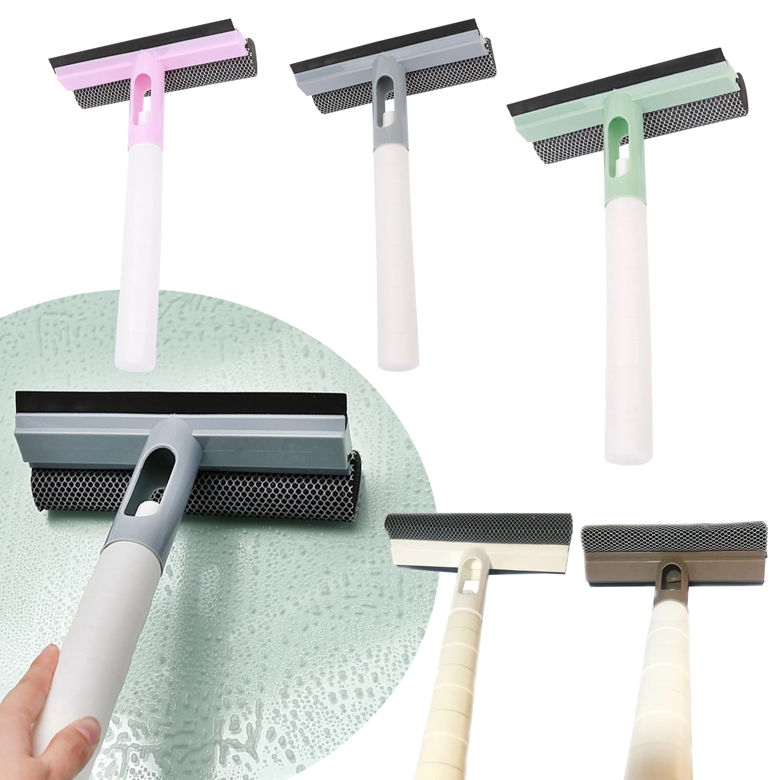 

Double-sided Glass Cleaning Tool With Spray Window Glass Wiper Nozzle Disassemble Rod Mop Squeegee Household Cleaning Supplies