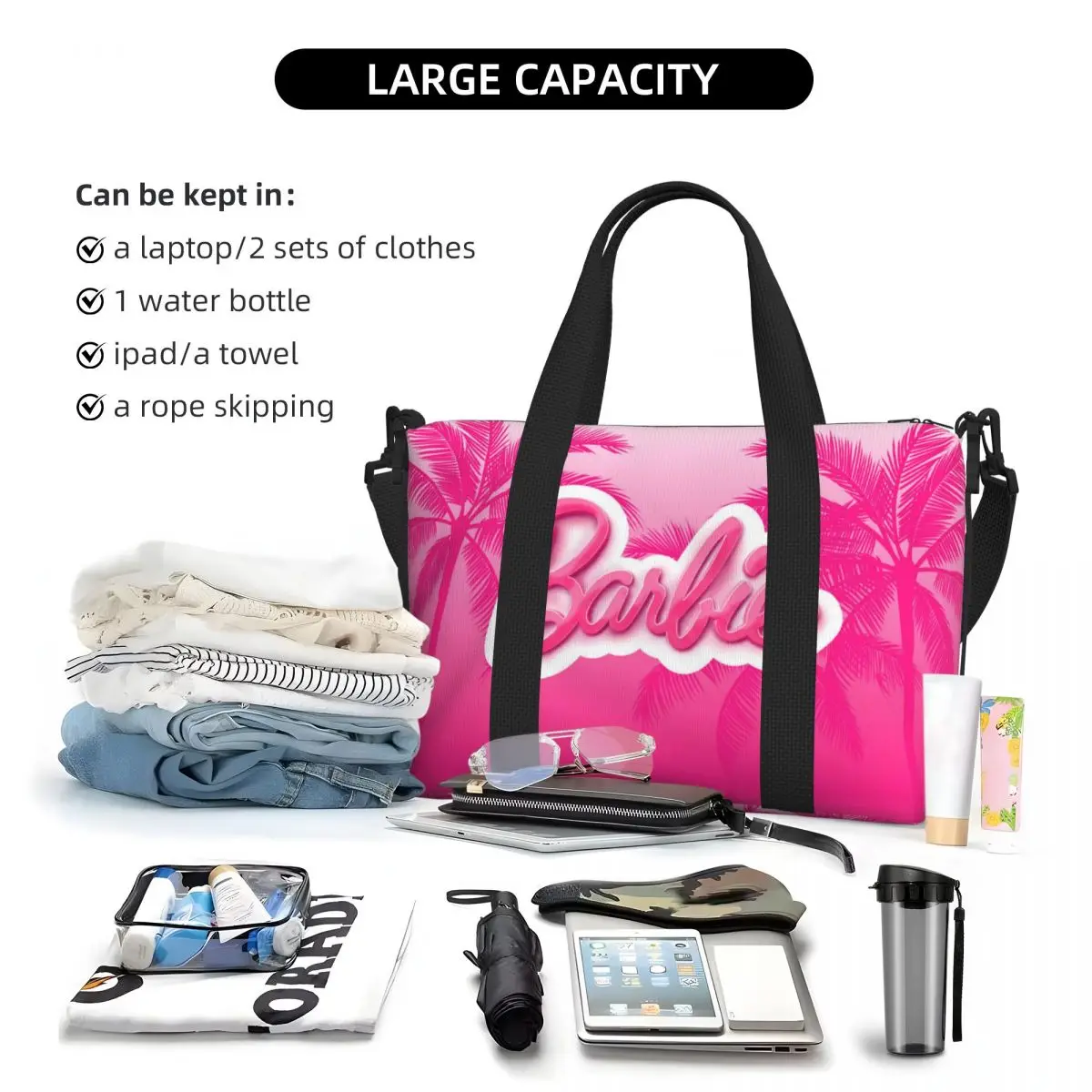 Большая мультяшная Сумка-тоут Барби на заказ для женщин сумка-шоппер через плечо