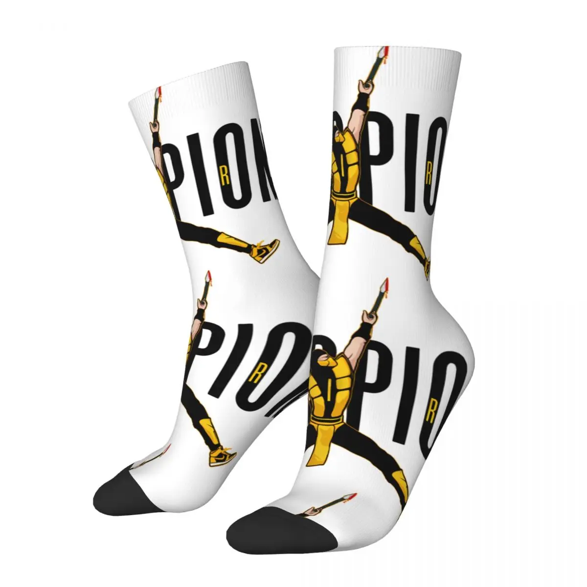 Hip Hop Retro AIR SCORPION Unisex Mortal Kombat MK Midway Game Harajuku Seamless Printed Funny Novelty Happy Crew Sock Boys Gift
