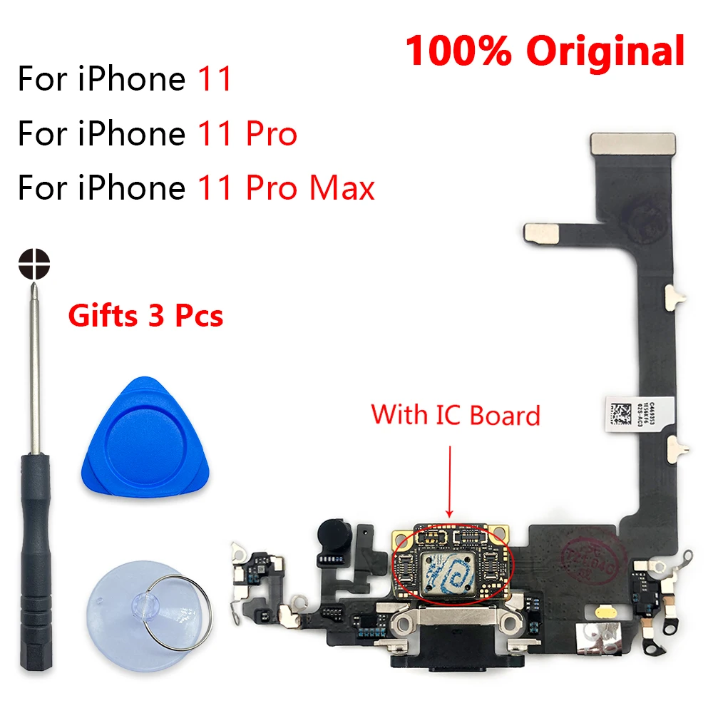 100%NEW Original USB Charging Port Board Plug Dock Jack Socket Connector Charge Port For iPhone 11 Pro Max Flex Cable With Micro