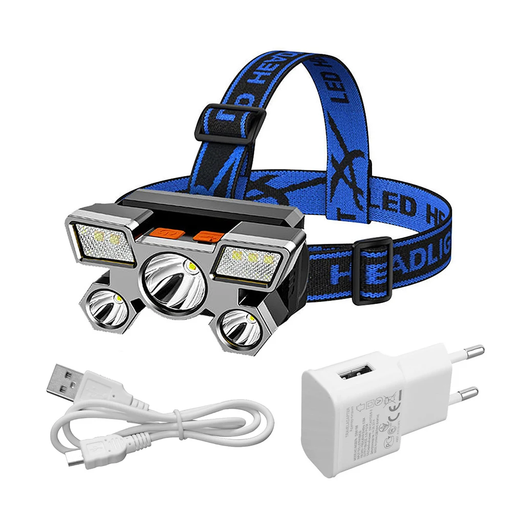 

Headlamp LED 12000 Lumens USB Headlight 90 Adjustable Flashlight Patrolling
