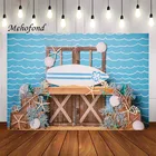 Фон для фотосъемки Mehofond морская синяя Морская ракушка маленькая русалка украшение для дня рождения фон для фотостудии реквизит