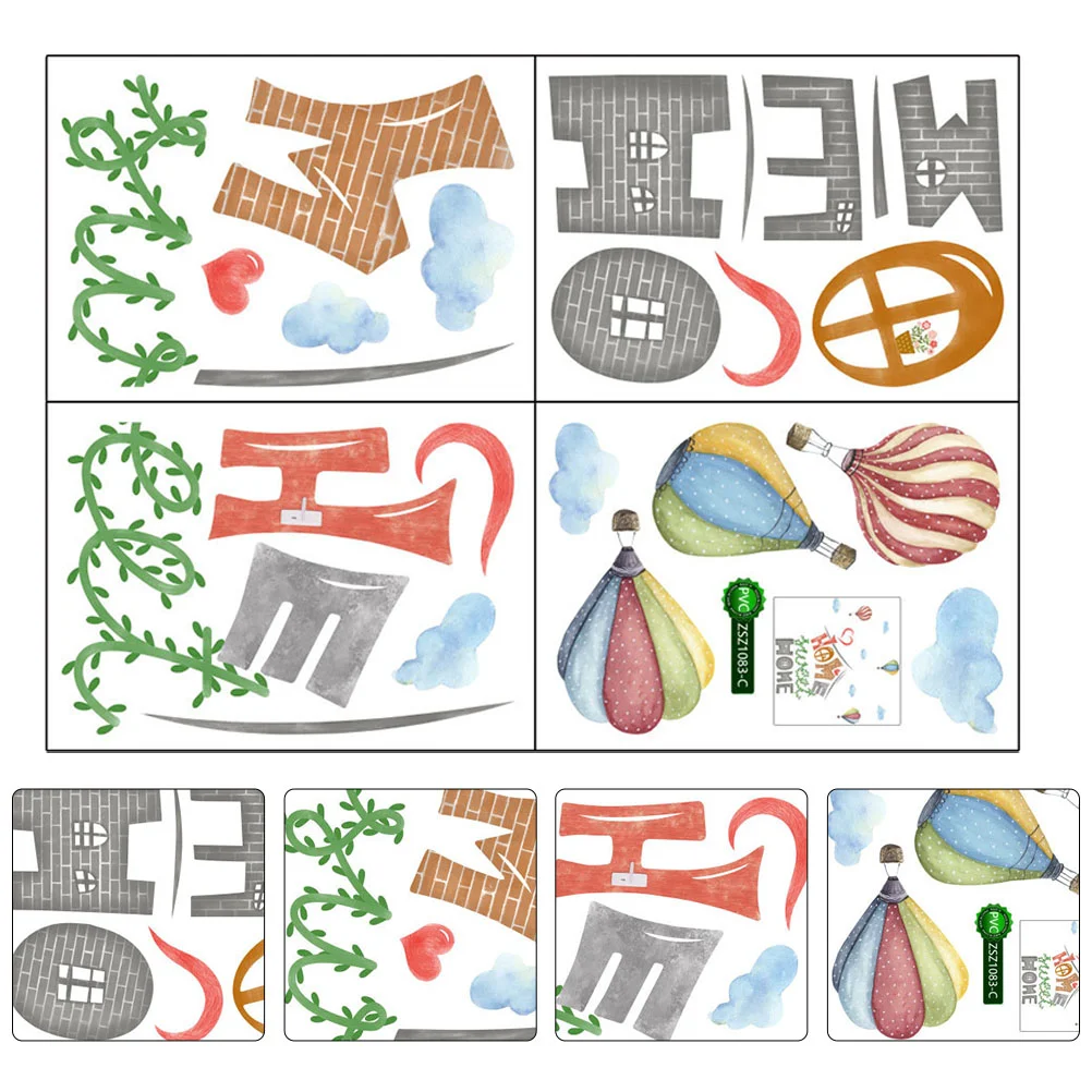 

1 Set of Adhesive Background Ornament Indoor Wall Stickers Colored Home Decal