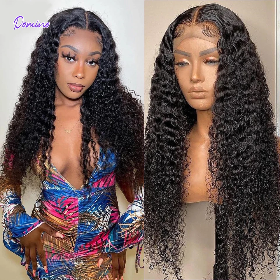 Water Wave Lace Front Wig Deep Curly Hair Transparent Lace Frontal Human Hair Wigs For Black Women 28 Inch Wet And Wavy Lace Wig