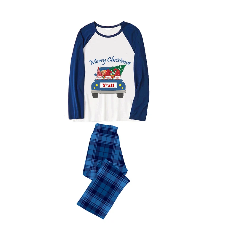 Christmas Matching Family Pajamas Exclusive Design Chillin Snomies Blue Plaids Pajamas Set