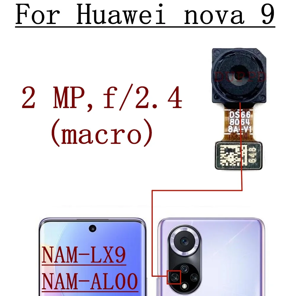 Фото Передняя и задняя камеры для Huawei Nova 9 Nova9 AL00, LX9. Оригинальный модуль фронтальной камеры для селфи и основной задней камеры с гибким кабелем. №5