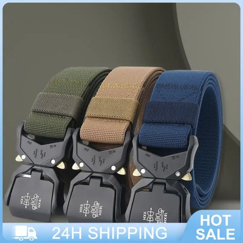 Tactical Belt Camouflage Adult Aluminum Alloy Buckle Adjustable Length Belts Camping Cycling High Quality Durable Waistband