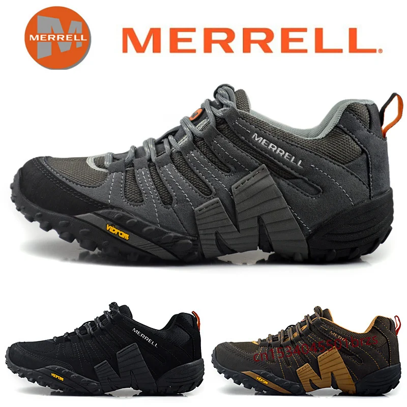 Original Merrell Men Mesh With Leather Outdoor Sports Shoes For Male Durable Mountain Anti-Slip V Bottom Climb Sneakers EUR39-45