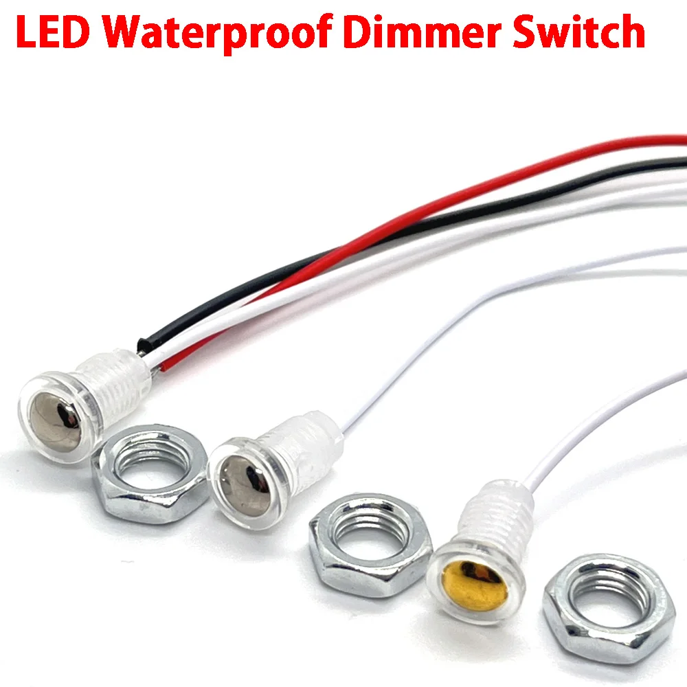 

10PCSLOT DC 5V Stepless Touch LED Waterproof Dimmer Switch Connector For LED Strip DIY Bed Closet Cabinet Light
