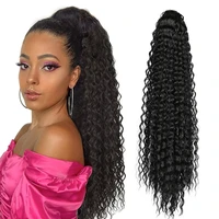 hairstar synthetic long kinky curly ponytail synthetic drawstring ponytail clip in hair extension organic clip in wrap ponytail