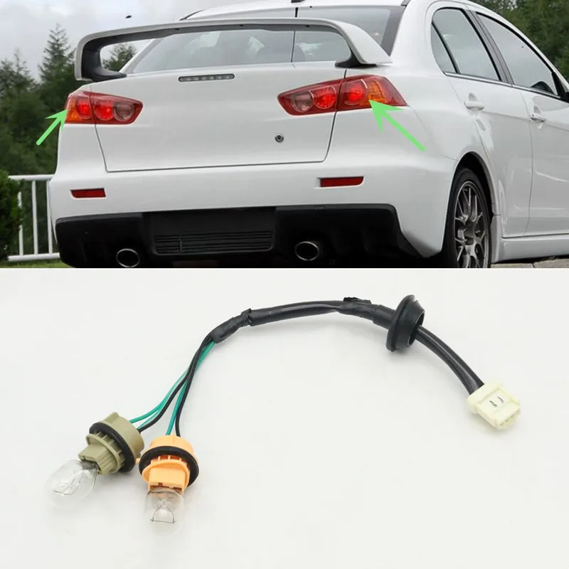

Rear Tail Light Wiring Harness Bulb CZ4A Socket Lamp Cable Plug Adapter For Mitsubishi EVO Lancer EX