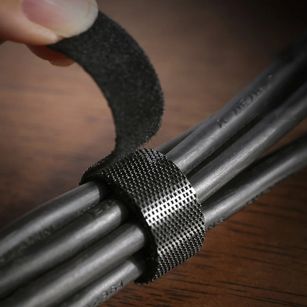 

1/3/5M Long 1 1.5cm Width Reusable Ties Hook And Loop Fastener Tape Nylon Tape Cable Ties Strap Wire Cable Organizer