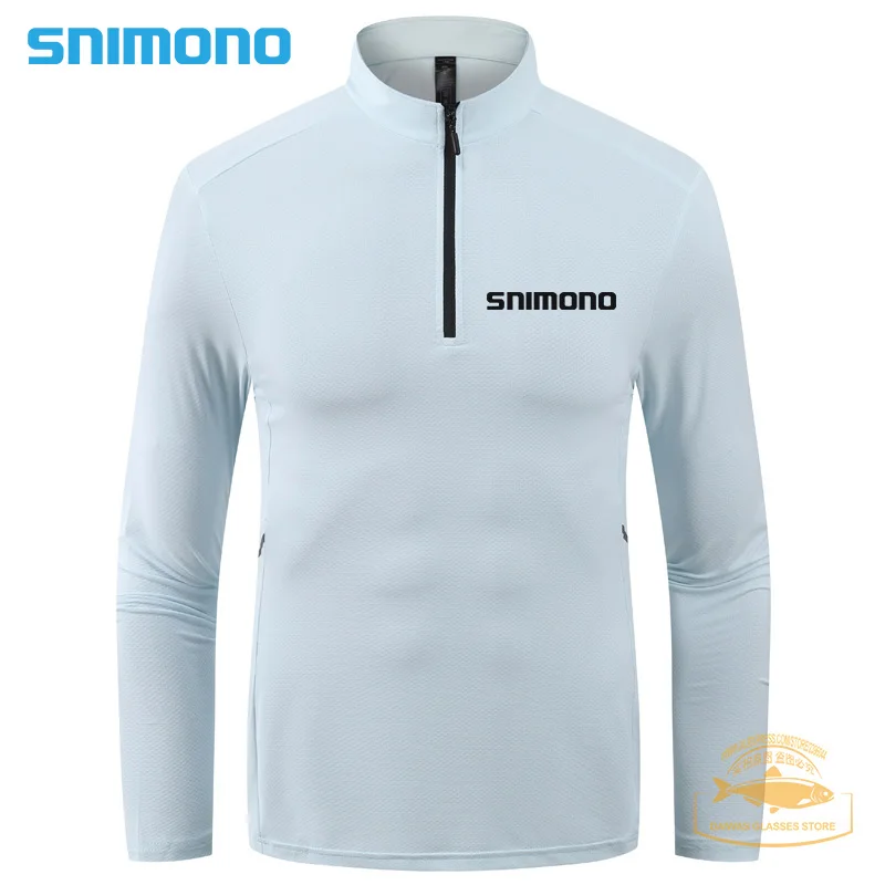 

Рубашка рыболовная Мужская быстросохнущая однотонная с воротником-стойкой и длинными рукавами